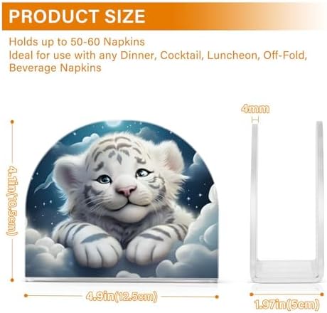 Stylish Tiger Napkin Holder 2pc Compact 41x49x197in