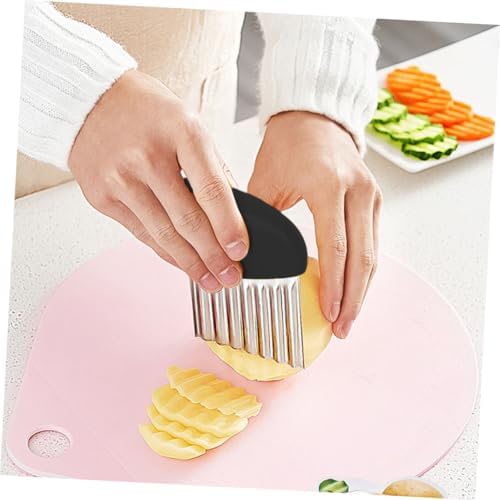 Zerodeko 2-Piece Stainless Steel Wavy Potato Chopper