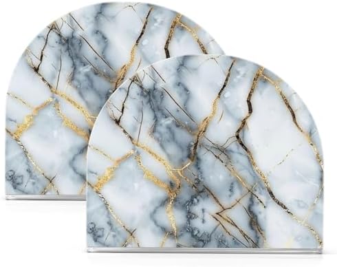 ALAZA Gold Marble Napkin Holder - 2-Pack for Table Use