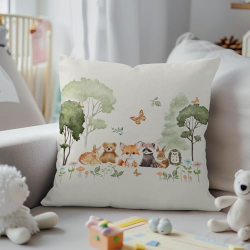 Baby Woodland Animals Plush Pillowcase Throw Cover
