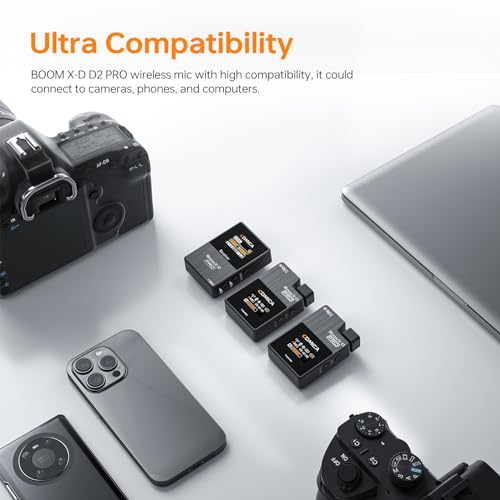 comica BoomX-D2 Pro kabelloses Krawattenmikrofon, 2,4 G, Dual-Kanal, kabelloses Mikrofonsystem mit internem Speicher 16 G, Wireless Go Mikrofon für Interview YouTube Vlog TikTok – Bild 5
