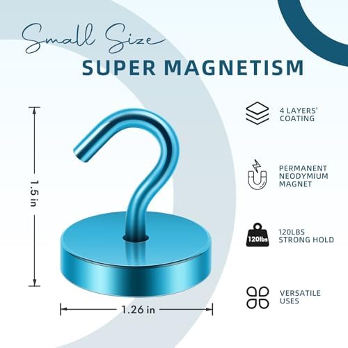 Sturdy 120LB Magnetic Hooks for Small Spaces