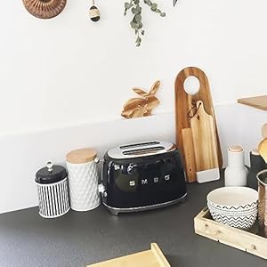 Smeg Tostapane TSF01BLEU Acciaio Inossidabile 2 Scomparti Nero