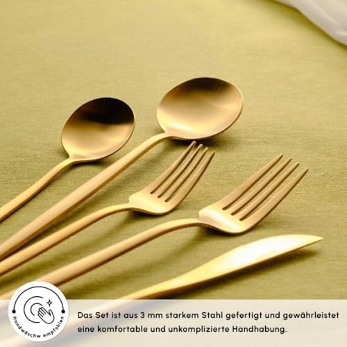Karaca Orion 60-Piece Matte Gold Serving Set