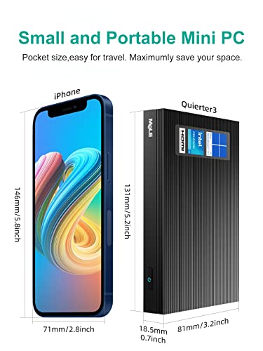 MeLE Mini PC, Quieter3Q Celeron N5105 8GB 256GB Windows 11 Pro Micro Computer Lüfterlose Kleine Desktop mit Gigabit Ethernet WiFi 6, BT 5.2, PXE, Dual 4K HDMI, VESA für Büro/Studium/Home – Bild 6