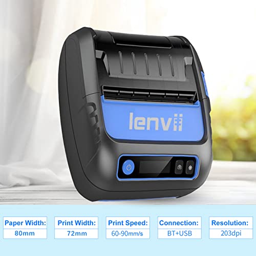 LENVII Mini Bluetooth Etikettendrucker,Tragbarer Thermo Beschriftungsgerät 3 Zoll Wireless Labeldrucker für Barcode,Einzelhandel,Foto,Kleidung,für Android & iOS mit USB-Aufladung – Bild 4