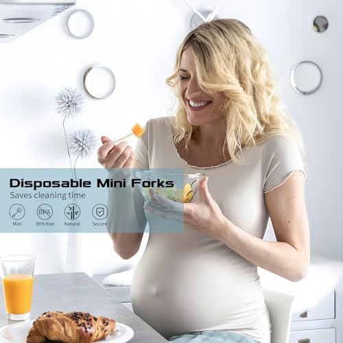 Tongye Mini Bamboo Forks - Appetizer Cutlery Set 100PCS