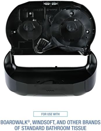 Low-Profile Dual Roll Toilet Paper Dispenser Black