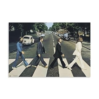 Poster décoratif sur toile représentant les Beatles membres du groupe des Beatles – 30 x 45 cm - Les Beatles, Paul McCartney, John Lennon, RIngo Starr, George Harrison