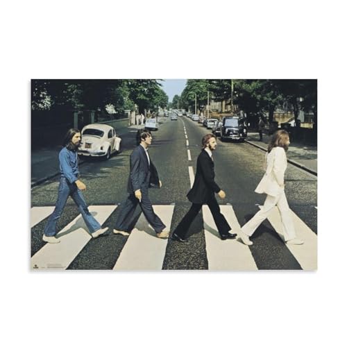 Poster décoratif sur toile représentant les Beatles membres du groupe des Beatles – 30 x 45 cm - Les Beatles, Paul McCartney, John Lennon, RIngo Starr, George Harrison Poster décoratif sur toile représentant les Beatles membres du groupe des Beatles - 30 x 45 cm