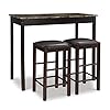 Linon Brown 3 Piece Table Faux Marble Tavern Set 42 w x 2225 d x 36 h
