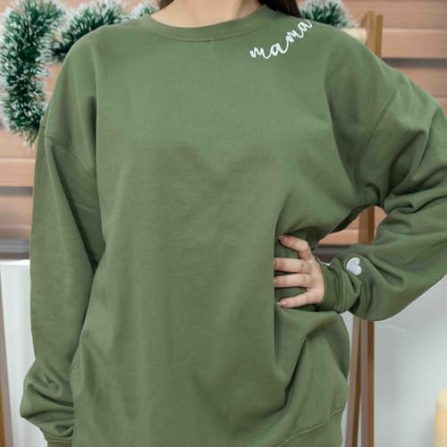 Nani - Mama Mom Grandma Embroidered Crewneck Sweatshirt - Gifts For Dog Mom Grandma Mimi Nana Gigi Mother's Day Christmas - Image 4