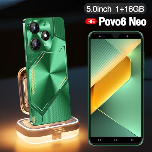MsMga Günstiges Smartphone, 16 GB ROM (skalierbar auf 128 GB), 5,0 Zoll IPS Display, Android 9.0 OS, Dual SIM Dual Kameras, Face ID 3G Mobile Phones (Povo6 Neo-Green) – Bild 4