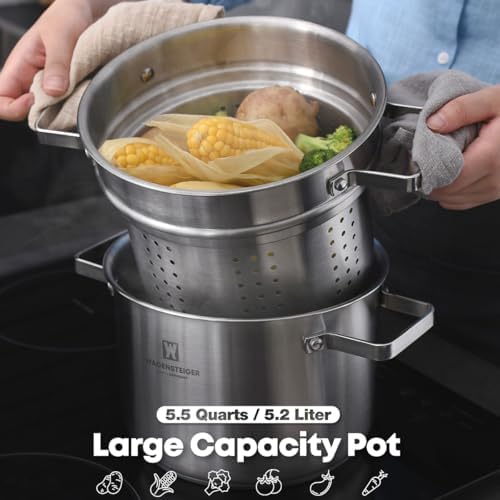 Versatile stainless steel steamer pot