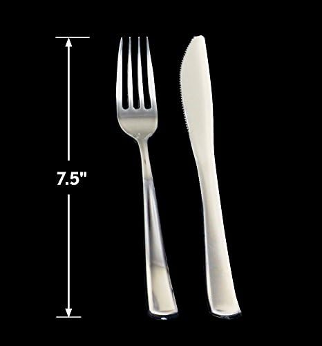 Precisely Plastic Fancy Disposable Flatware Set 100 Forks 100 Knives