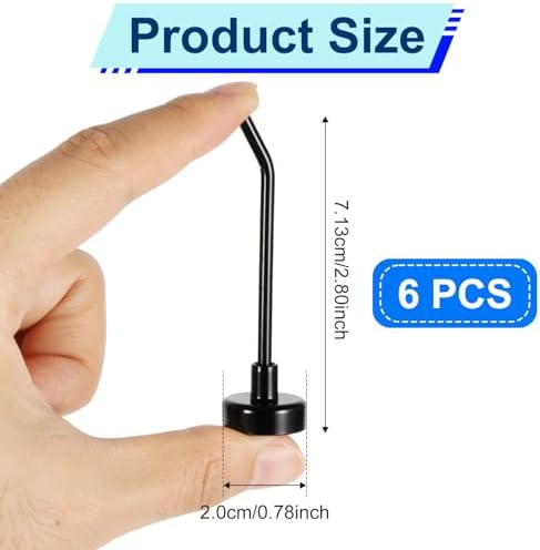 6pcs Heavy Duty Magnetic Wall Hooks Black