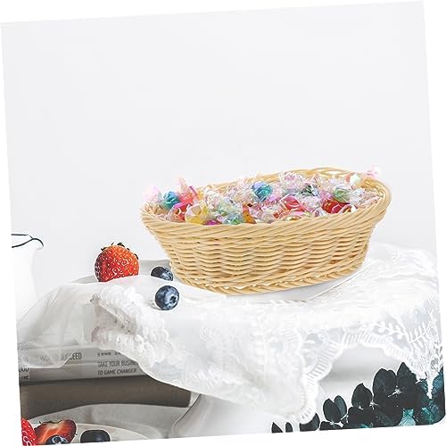 AOKWAWALIY 1pc Rattan Storage Basket with Lid 1
