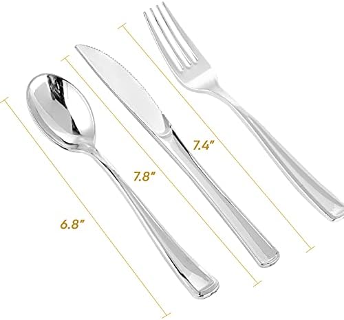 FOCUSLINE 300 Pack Silver Plastic Cutlery Set