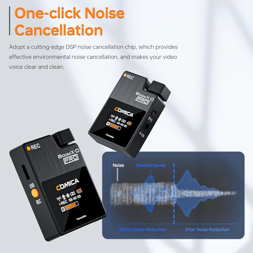 comica BoomX-D2 Pro kabelloses Krawattenmikrofon, 2,4 G, Dual-Kanal, kabelloses Mikrofonsystem mit internem Speicher 16 G, Wireless Go Mikrofon für Interview YouTube Vlog TikTok – Bild 6