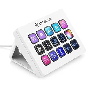 Elgato Stream Deck MK.2 White – Studio Controller, 15 macro keys, trigger actions in apps and software like OBS, Twitch, ​YouTube and more, works with Mac and PC