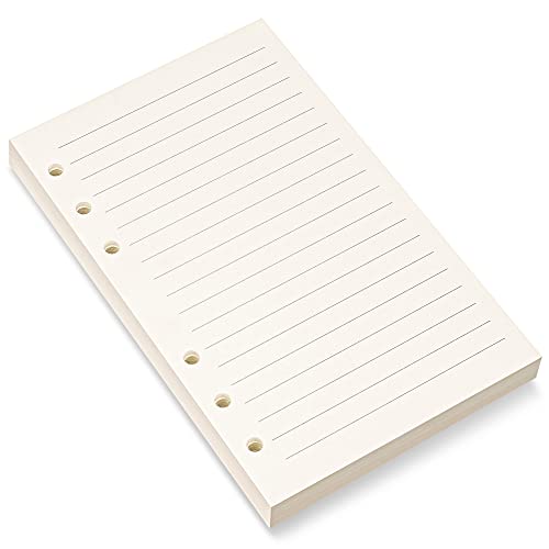 Filofax A6 Lined Paper Refill, 6 Holes Refill Paper for A6 Personal Organiser 6 Ring Binder, 80 Sheets,10.5 x 16.9cm, Beige (1)