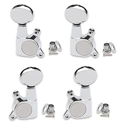 SAPHUE 2R2L Lot de 2 chevilles d’accordage pour ukulélé – Petit bouton concave ovale scellé – Mécaniques pour ukulélé (chromé) - Les Beatles, Paul McCartney, John Lennon, RIngo Starr, George Harrison