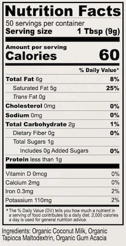 This 1 lb bag of coconut milk powder is perfect for adding creaminess to your morning coffee, tea, smoothies, and various recipes. It is also keto-friendly, making it a great option for those following a low-carb or ketogenic diet.