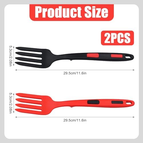 Xihircd 2-Piece Silicone Cooking Forks Heat-Resistant Nonstick Multifunctional Kitchen Tools