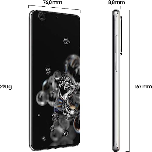 Samsung Galaxy S20 Ultra 5G Smartphone ohne Vertag, 108 MP Kamera, 6.9 Zoll Super AMOLED Didsplay, Hybrid SIM, Android 10 to 13 - Deutsche Version (128GB, White) – Bild 3