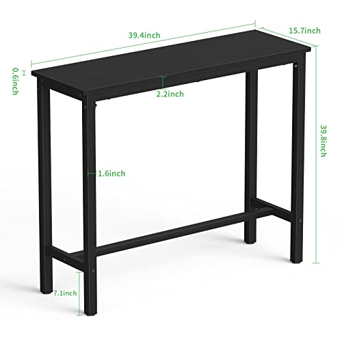 Mr-IRONSTONE-Bar-Table-39-Pub-Table-High-Top-Table-Rectangular-Bar-Height-Table-Sofa-Console-Table-Dining-Coffee-Table-for-Narrow-Space-Living-Room-Sturdy-Metal-Frame-Easy-to-Set-Up-Black Mr IRONSTONE Bar Table 39 Pub Table High Top Table Rectangular Bar Height Table Sofa Console Table Dining Coffee Table for Narrow Space Living Room Sturdy Metal Frame Easy to Set Up Black