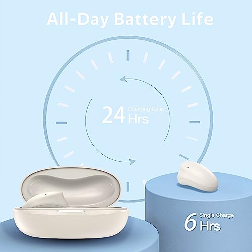 HOTOWON Bluetooth Kopfhörer 5.3, 2023 Bluetooth-Kopfhörer HiFi Stereo, True Wireless Kopfhörer in Ear mit ENC Mic, 24h kombinierte Laufzeit für Android iOS – Bild 5