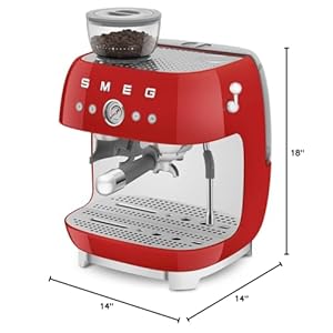 Smeg Semi-Automatic Espresso Machine (Red) Smeg Semi Automatic Espresso Machine Red