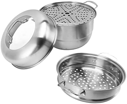 Oreilet Stainless Steel Steamer Pot Multipurpose Kitchen Tool with Handle and Lid
