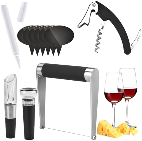 Guowall Stainless Steel Cheese Slicer with Wine Opener Set of 10