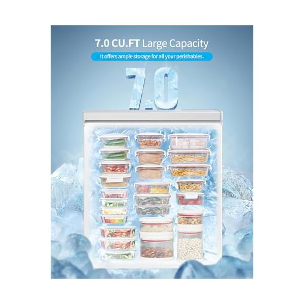   TABU-70-Cubic-Feet-Chest-FreezerTop-Opening-Deep-Freezer-with-Removable-Basket-Freestanding-Compact-Chest-Deep-Freezer-with-7-Level-Adjustable-Thermostat-White-70-CuFt