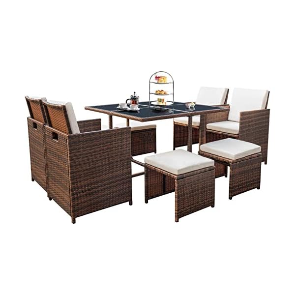   Devoko-9-Pieces-Patio-Dining-Sets-Outdoor-Space-Saving-Rattan-Chairs-with-Glass-Table-Patio-Furniture-Sets-Cushioned-Seating-and-Back-Sectional-Conversation-Set-Beige