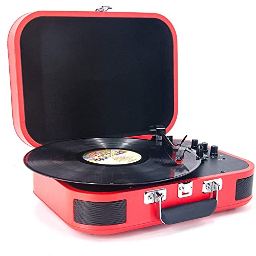 Lecteur Vinyle avec 2 Haut-parleurs stéréo intégrés, phonographe Portable sans Fil avec entraînement par Courroie à 3 Vitesses, adapté aux enregistrements 7/10/12 Pouces (Rouge) - Les Beatles, Paul McCartney, John Lennon, RIngo Starr, George Harrison Lecteur Vinyle avec 2 Haut-parleurs stéréo intégrés, phonographe Portable sans Fil avec entraînement par Courroie à 3 Vitesses, adapté aux enregistrements 7/10/12 Pouces (Rouge)
