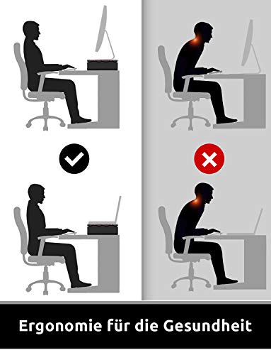 TATEGUARD Faltbarer Monitorständer Riser Computer Monitorständer mit Verstellbarer Breite kompatibel mit i'Mac Drucker Laptop mit Aufbewahrungsschublade Tablet & Handyständer Halter Schwarz – Bild 7