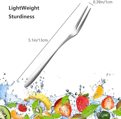 5-Piece Stainless Steel Dessert Forks for Appetizers Cakes and cocktails