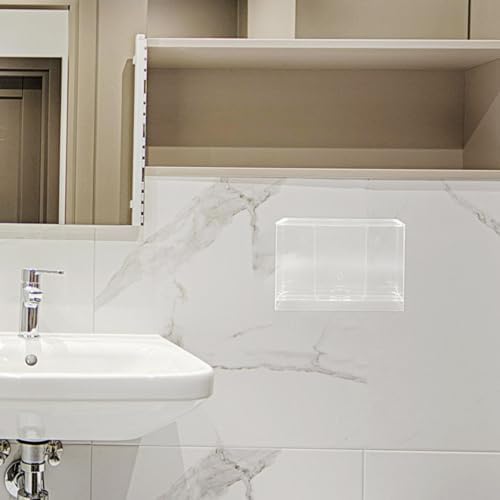 SOLUSTRE Tissue Box Organizer Wall-Mounted Clear Dispenser for Commercial Use