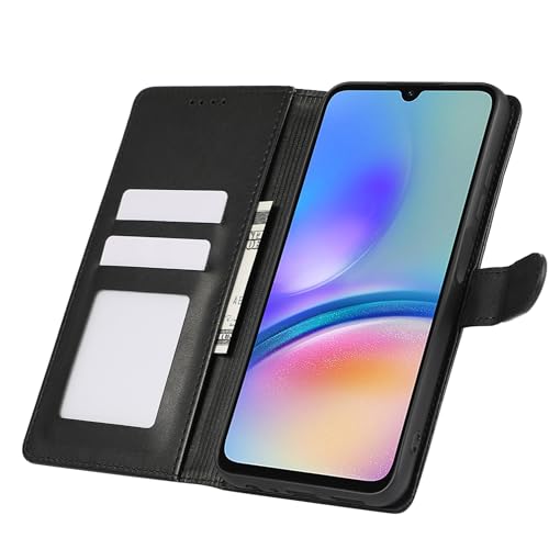 FUNHULLUN Handyhülle für Samsung Galaxy A05S Leder Hülle Flip Case mit Kartenfach Standfunktion für Samsung Galaxy A05S Schutzhülle,Schwarz – Bild 3
