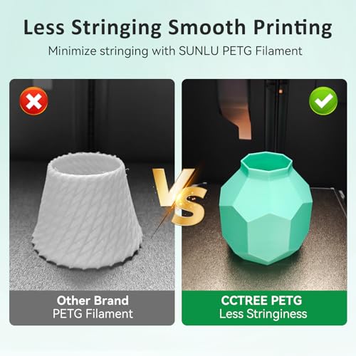 CCTREE PETG 3D Drucker Filament 1,75 mm, Ausgezeichnete Zähigkeit, Maßgenauigkeit +/- 0.03mm, 1kg Spule (2.2lbs), für most FDM 3D Drucker, Teal – Bild 6