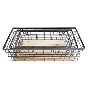 Metalwirebasketdetachablewoodbasestorageorganizerfarmhousebinforkitchencabinetsbathroompantrylaundryroomclosetssetof3blackcolor Urban Country Home Decor Metal wire basket detachable wood base storage organizer farmhouse bin for kitchen cabinets bathroom pantry laundry room closets set of 3black color urban country home decor