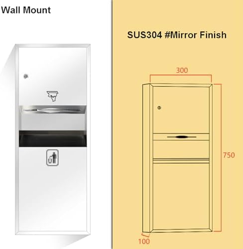 Commercial Stainless Steel Paper Towel Dispenser with Trash Can and Key Lock 1