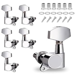 Guitare Mécaniques Boutons, Chevilles D’accord pour Guitare 6 Pièces, Mécaniques Métalliques Locking Key, Chevilles D’accord pour guitare, 3L3R Guitare Tuning Key Peg pour Guitare Electrique, Argent - Les Beatles, Paul McCartney, John Lennon, RIngo Starr, George Harrison