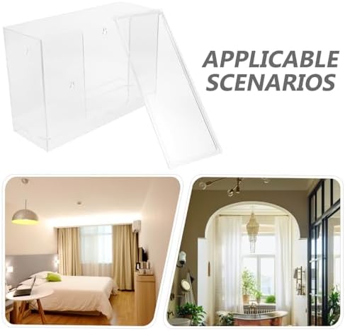 SOLUSTRE Tissue Box Organizer Wall-Mounted Clear Dispenser for Commercial Use