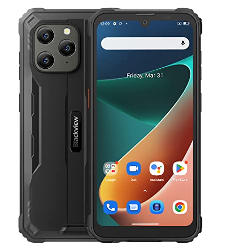 Blackview Outdoor Handy Ohne Vertrag BV5300 PRO, ArcSoft® 13MP+8MP, 7GB+64GB(1TB Erweiterung), 3 Kartensteckplätze, Android 12 DUAL SIM IP68 Wasserdichtes Smartphone, 6,1'' HD+, 6580mAh Akku, Schwarz