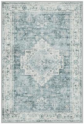 LIVEBOX Blue Washable Rug 2x3 Area Mat for Entryway Hallway