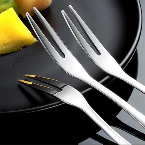 5-Piece Stainless Steel Dessert Forks for Appetizers Cakes and cocktails