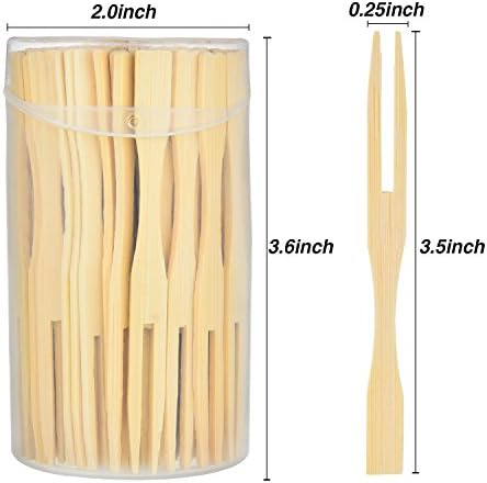 Jovitec 220 Pcs Mini Bamboo Cocktail Forks